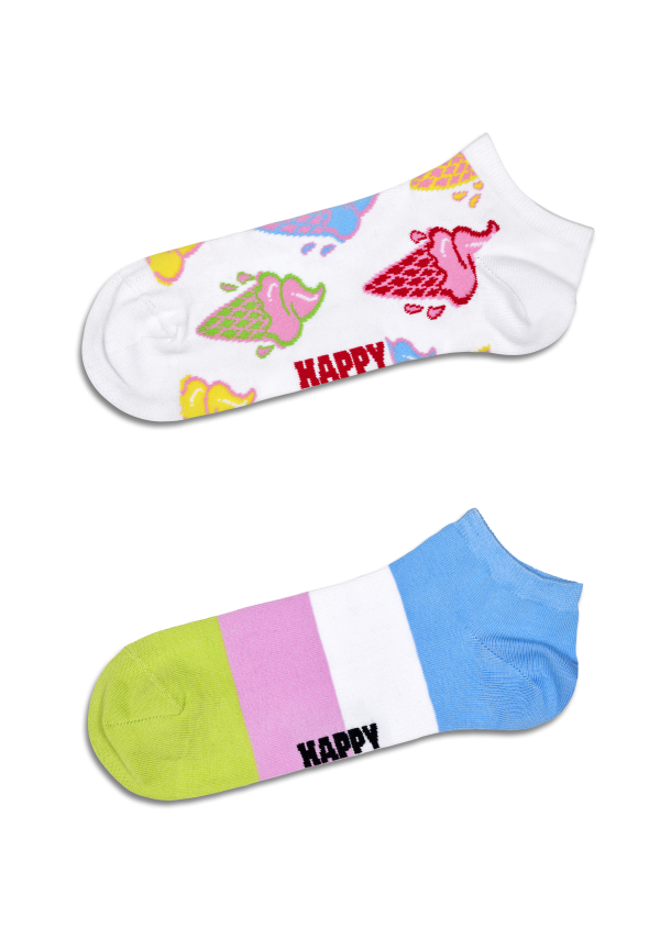 2-Pack Ice Cream & Stripe Low Socks