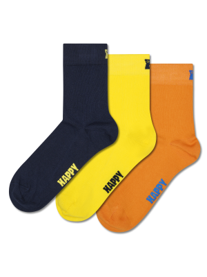 3-Pack Solid Short Crew Socks