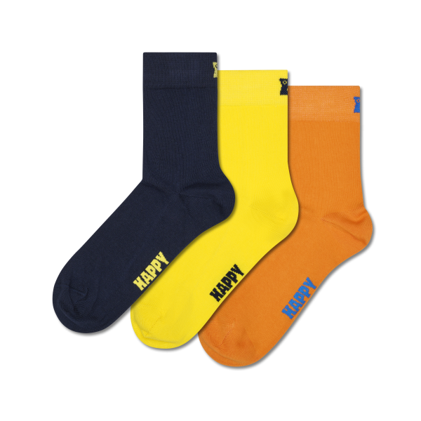 3-Pack Solid Short Crew Socks