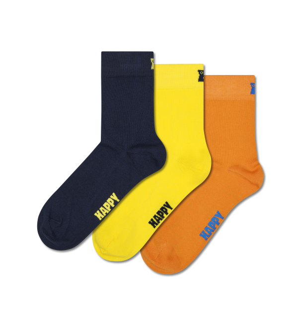 3-Pack Solid Short Crew Socks