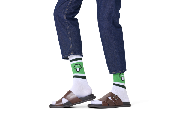 Mushroom Stripe Sneaker Sock