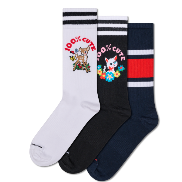 3-Pack Cute Sneaker Socks