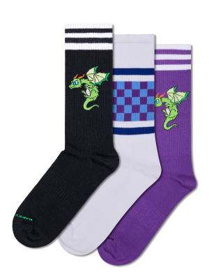 3-Pack Dragon Sneaker Socks